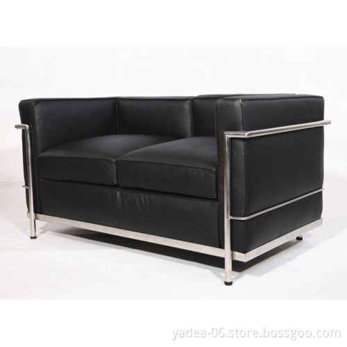 Interior living room sofa Cassina Le Corbusier LC2 sofa 2 seater replica